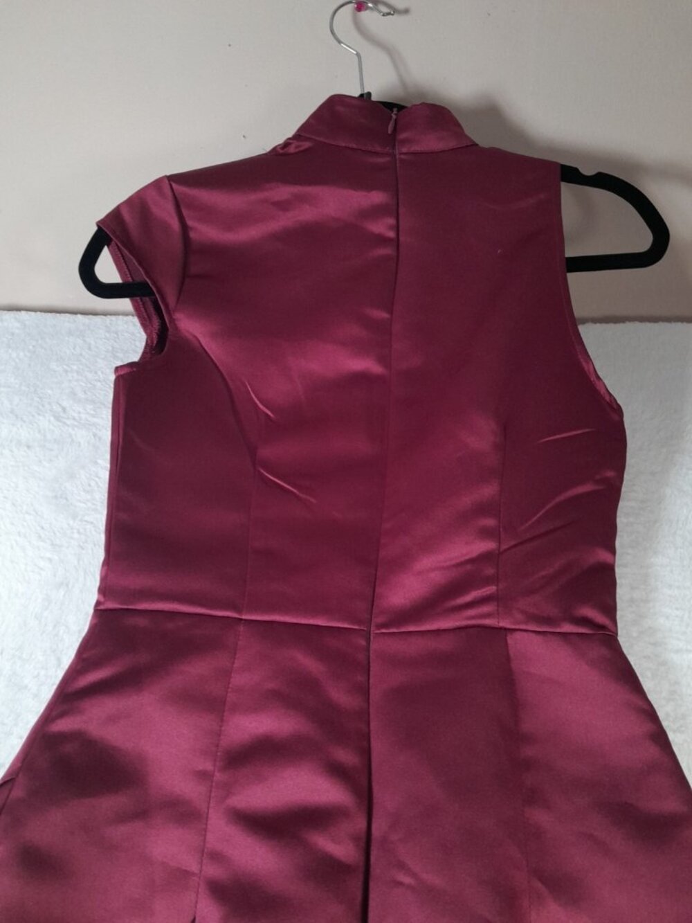 New Pretty Little Thing Sleeveless Satin Dress Gown Evening Slit Thigh Size 2 - Picture 6 of 12